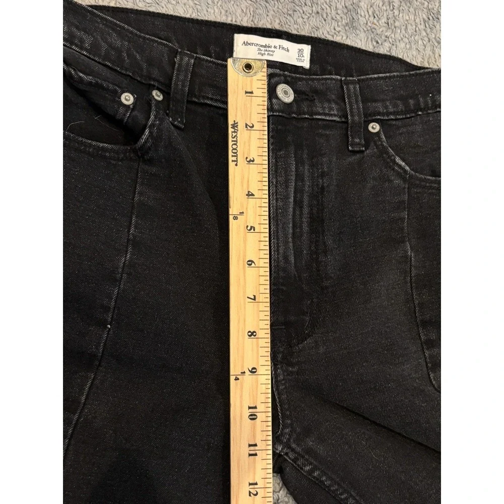 Abercrombie & Fitch Jeans Womens 30/10R The Skinny Ankle High Rise Black Denim